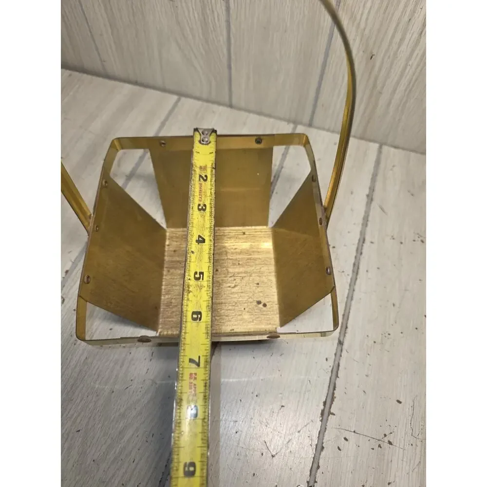 Vtg Brass Berry Basket W/ Handle Spring Decor Cottage Core Farmhouse Regency